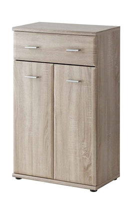 Commode avec un tiroir et deux portes ARMARIO coloris chêne sonoma 60x32x96 cm