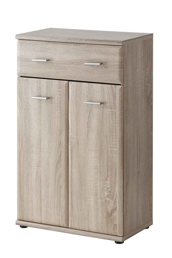 Commode avec un tiroir et deux portes ARMARIO coloris chêne sonoma 60x32x96 cm