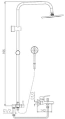 Colonne de douche COLORADO avec pommeau en laiton noir H.99,8 cm