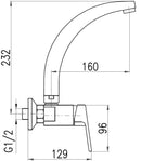 Mitigeur évier mural COLORADO en laiton chromé