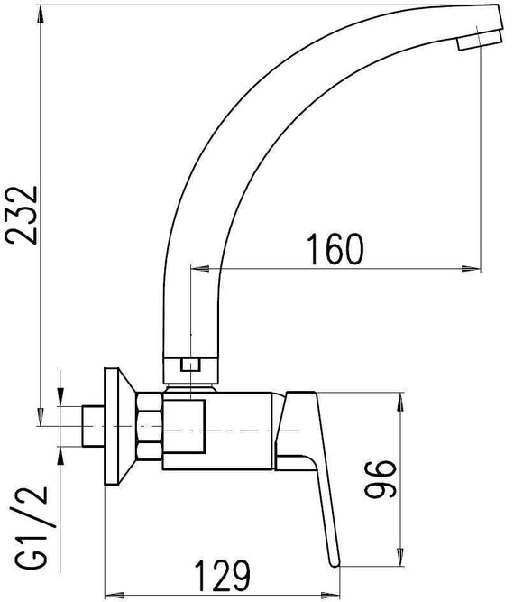 Mitigeur évier mural COLORADO en laiton chromé