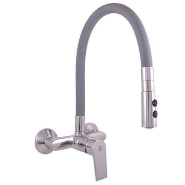 Mitigeur évier flexible gris à mémoire de forme COLORADO H. 35 cm