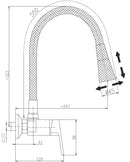 Mitigeur évier mural flexible noir à mémoire de forme COLORADO H. 32,3 cm-2