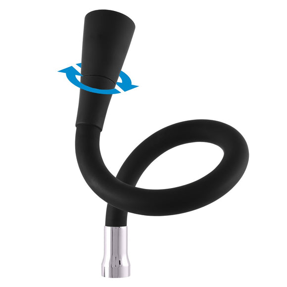 Mitigeur évier mural flexible noir à mémoire de forme COLORADO H. 32,3 cm