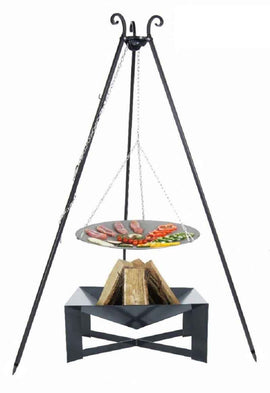 WOK 33 cm spécial brasero sur trépied + brasero CUBA