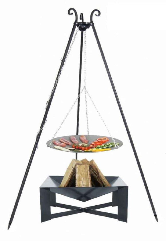 WOK 33 cm spécial brasero sur trépied + brasero CUBA