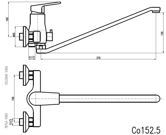 Mitigeur douche COLORADO en laiton chromé avec douchette