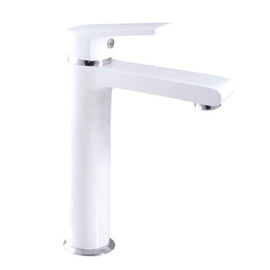 Mitigeur lavabo haut COLORADO en laiton blanc chromé H. 26 cm