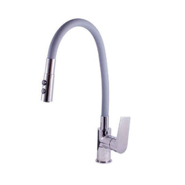 Mitigeur évier flexible gris à mémoire de forme COLORADO H. 36 cm