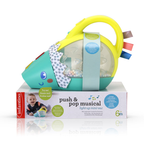 Mini-aspirateur musical lumineux infantino push & pop
