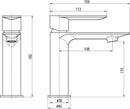 Mitigeur lavabo NIL en laiton chromé sans siphon