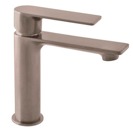 Mitigeur lavabo NIL en laiton métal gris brossé sans siphon