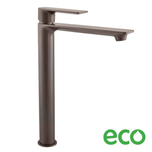 Mitigeur lavabo haut NIL en laiton gris métal sans siphon H. 26,1 cm