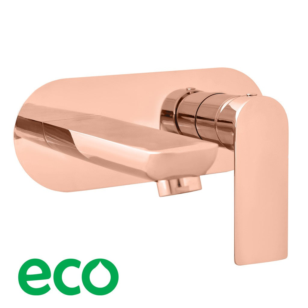 Mitigeur lavabo mural NIL en laiton rose gold poli