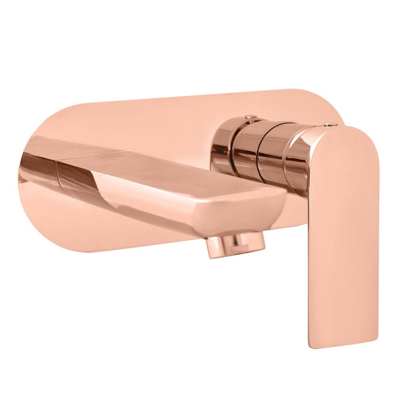 Mitigeur lavabo mural NIL en laiton rose gold poli