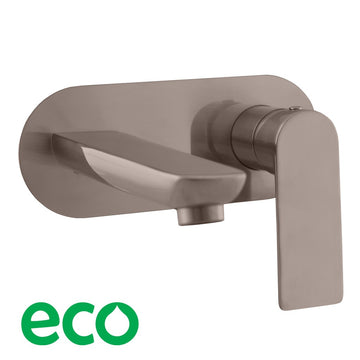 Mitigeur lavabo mural NIL en laiton métal gris