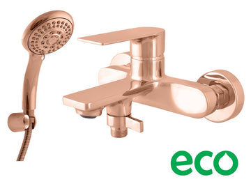 Mitigeur baignoire mural NIL en laiton rose gold poli - 0