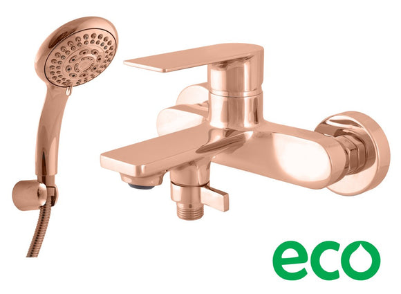 Mitigeur baignoire mural NIL en laiton rose gold poli