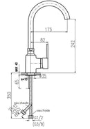 Mitigeur évier ZAMBEZE pivotant bec rond en laiton chromé