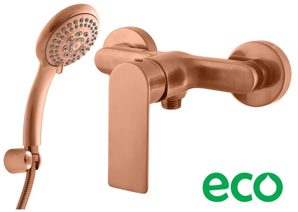 Mitigeur douche mural NIL en laiton rose gold brossé
