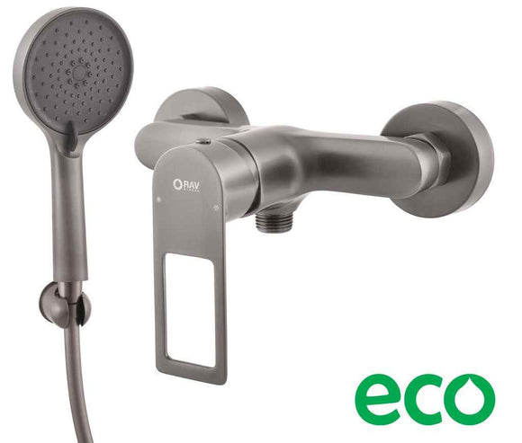 Mitigeur douche NIL en laiton métal gris