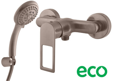 Mitigeur douche NIL en laiton métal gris brossé - 0