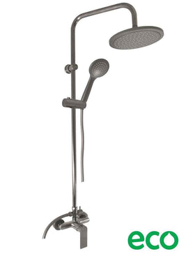 Colonne de douche NIL en laiton métal gris brossé H. 116 cm