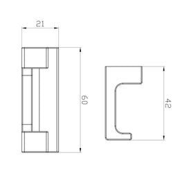 Patère double NIL en laiton doré 6x4,2x2,1 cm - 0