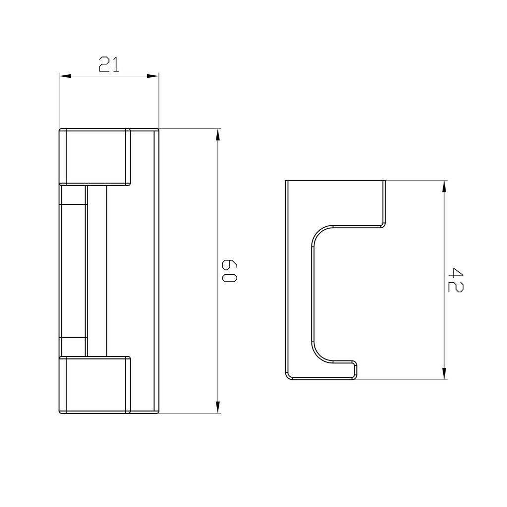 Patère double NIL en laiton doré brossé 6x4,2x2,1 cm - 0