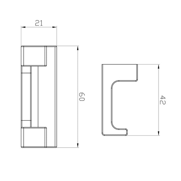 Patère double NIL en laiton doré brossé 6x4,2x2,1 cm