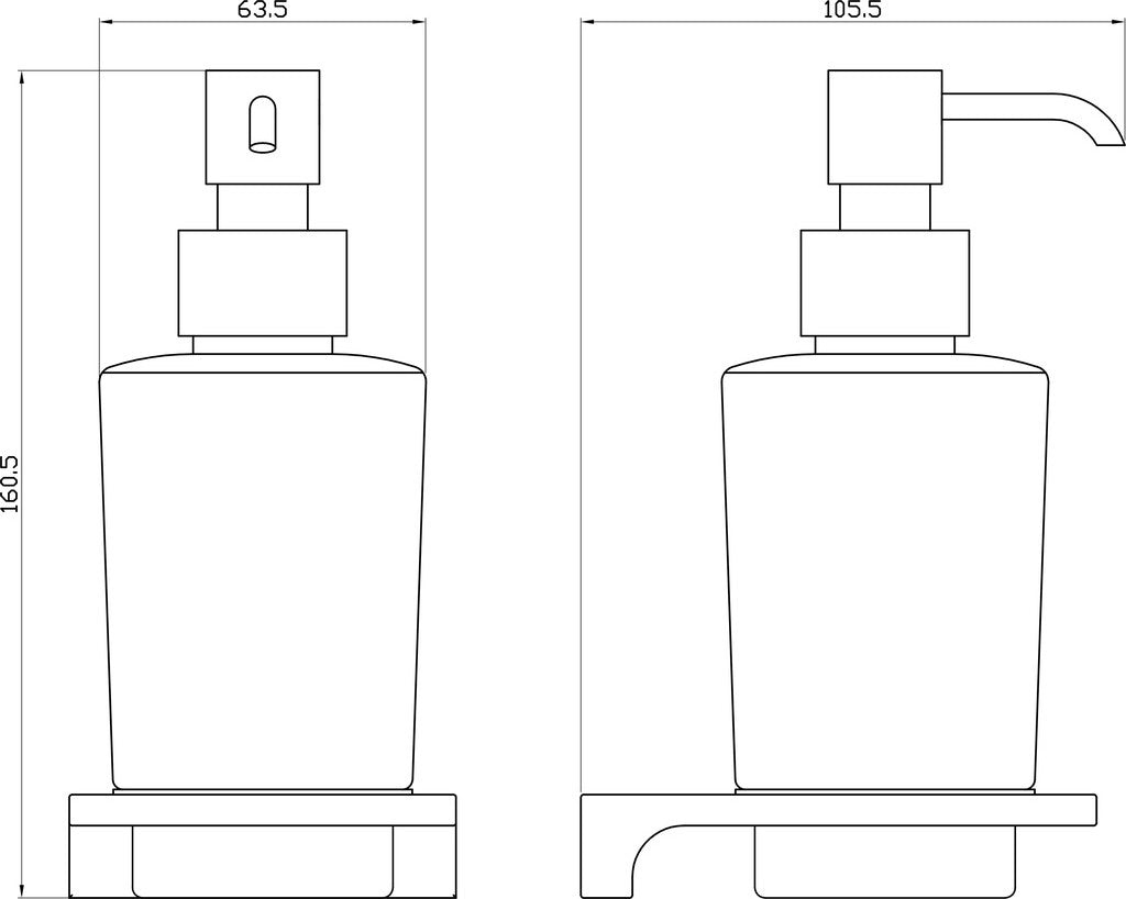 Distributeur de savon mural NIL en verre et laiton doré 200 ml
