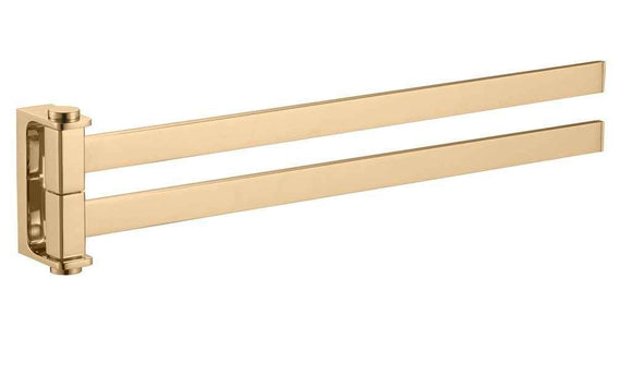 Porte-serviettes double rotatif NIL en laiton doré 37 cm