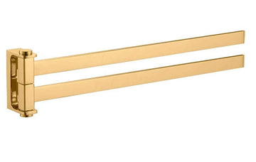 Porte-serviettes double rotatif NIL en laiton doré brossé 37 cm