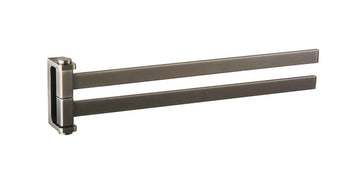 Porte-serviettes double rotatif NIL en laiton métal gris 37 cm