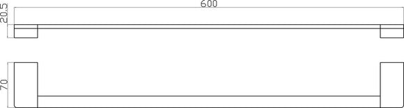 Porte-serviette NIL en laiton chromé 60 cm