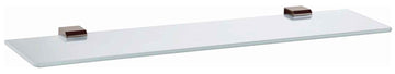 Tablette de douche NIL en verre et laiton métal gris poli 60 cm
