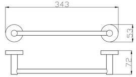 Porte-serviette mural COLORADO en laiton rose gold poli 34,3x7,2cm