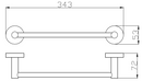 Porte-serviette mural COLORADO en laiton métal gris poli 34,3x7,2cm-1