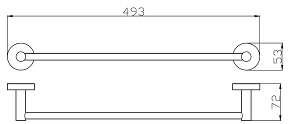 Porte-serviette mural COLORADO en laiton métal gris poli 49,3cm