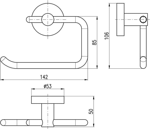 Porte papier toilettes COLORADO en laiton gris métal brossé 14,2cm