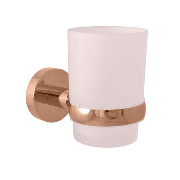 Porte brosses à dents COLORADO en laiton rose gold poli et en verre