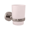 Porte brosses à dents COLORADO en laiton métal gris poli et en verre