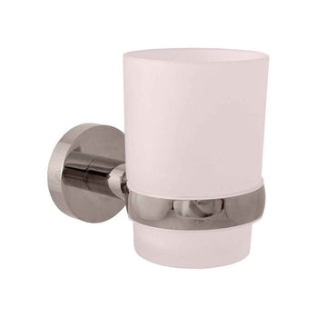 Porte brosses à dents COLORADO en laiton métal gris poli et en verre