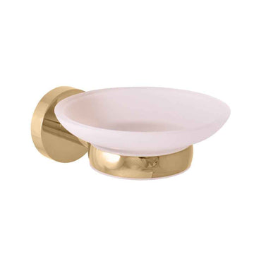 Porte-savon COLORADO en verre et en laiton doré