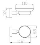 Porte-savon COLORADO en verre et en laiton doré brossé-1
