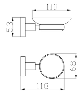 Porte-savon COLORADO en verre et en laiton bronze