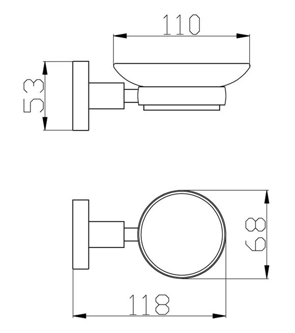 Porte-savon COLORADO en verre et en laiton bronze