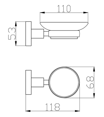 Porte-savon COLORADO en verre et en laiton rose gold brossé