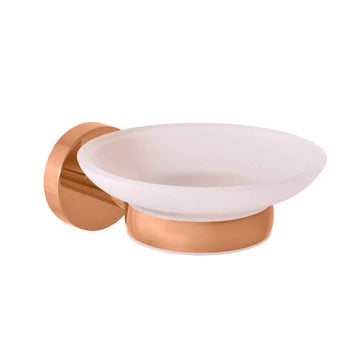 Porte-savon COLORADO en verre et en laiton rose gold brossé