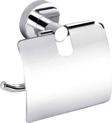 Porte papier toilettes avec couvercle COLORADO en laiton chromé 14,2cm